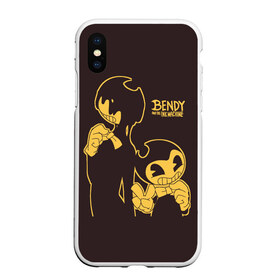 Чехол для iPhone XS Max матовый с принтом Bendy and the ink machine (18) в Новосибирске, Силикон | Область печати: задняя сторона чехла, без боковых панелей | bendy | bendy and the ink machine | game | horror | ink | machine | trend | video game