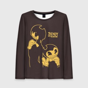 Женский лонгслив 3D с принтом Bendy and the ink machine (18) в Новосибирске, 100% полиэстер | длинные рукава, круглый вырез горловины, полуприлегающий силуэт | bendy | bendy and the ink machine | game | horror | ink | machine | trend | video game