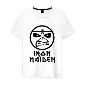 Мужская футболка хлопок с принтом Iron Maiden в Новосибирске, 100% хлопок | прямой крой, круглый вырез горловины, длина до линии бедер, слегка спущенное плечо. | iron maiden | адриан смит | айран | айрон | группа | дэйв мюррей | железная дева | ирон | майден | мейд | мейден | метал | мрачный | музыка | песни | рок | стив харрис | тяжелый | хеви | хевиметал