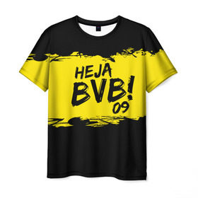 Мужская футболка 3D с принтом Borussia Dortmund FC в Новосибирске, 100% полиэфир | прямой крой, круглый вырез горловины, длина до линии бедер | 09 | bvb | heja | боруссия | германия | дортмунд | клуб | фк | футбол | футбольный