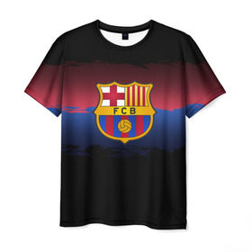 Мужская футболка 3D с принтом Barcelona FC в Новосибирске, 100% полиэфир | прямой крой, круглый вырез горловины, длина до линии бедер | barcelona | spain | spanish | барса | барселона | испания | испанский | клуб | фк | футбол | футбольный