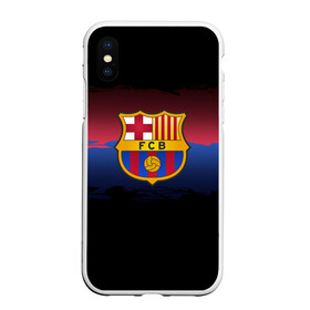 Чехол для iPhone XS Max матовый с принтом Barcelona FC в Новосибирске, Силикон | Область печати: задняя сторона чехла, без боковых панелей | barcelona | spain | spanish | барса | барселона | испания | испанский | клуб | фк | футбол | футбольный