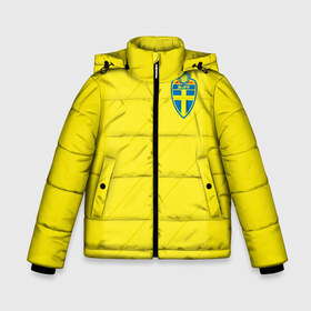 Зимняя куртка для мальчиков 3D с принтом Швеция домашняя форма ЧМ 2018 в Новосибирске, ткань верха — 100% полиэстер; подклад — 100% полиэстер, утеплитель — 100% полиэстер | длина ниже бедра, удлиненная спинка, воротник стойка и отстегивающийся капюшон. Есть боковые карманы с листочкой на кнопках, утяжки по низу изделия и внутренний карман на молнии. 

Предусмотрены светоотражающий принт на спинке, радужный светоотражающий элемент на пуллере молнии и на резинке для утяжки | домашняя форма | сборная швеции | футбол | футбольная форма | швеция