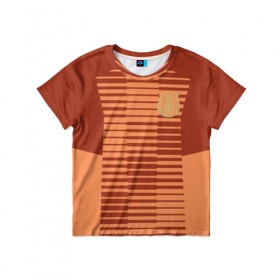 Детская футболка 3D с принтом Форма вратаря Мексики в Новосибирске, 100% гипоаллергенный полиэфир | прямой крой, круглый вырез горловины, длина до линии бедер, чуть спущенное плечо, ткань немного тянется | 