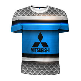 Мужская футболка 3D спортивная с принтом MITSUBISHI SPORT в Новосибирске, 100% полиэстер с улучшенными характеристиками | приталенный силуэт, круглая горловина, широкие плечи, сужается к линии бедра | 