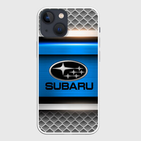 Чехол для iPhone 13 mini с принтом SUBARU SPORT в Новосибирске,  |  | auto | automobile | car | carbon | machine | motor | motor car | sport car | subaru | автомашина | бренд | легковой автомобиль | марка | спортивный автомобиль | тачка