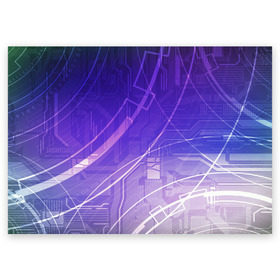 Поздравительная открытка с принтом Digital blue art в Новосибирске, 100% бумага | плотность бумаги 280 г/м2, матовая, на обратной стороне линовка и место для марки
 | Тематика изображения на принте: абстракция | арт | геометрия | линии | полосы | схема | тень