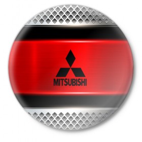 Значок с принтом MITSUBISHI в Новосибирске,  металл | круглая форма, металлическая застежка в виде булавки | 