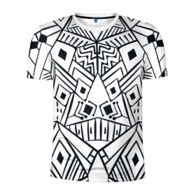 Мужская футболка 3D спортивная с принтом Boho Style в Новосибирске, 100% полиэстер с улучшенными характеристиками | приталенный силуэт, круглая горловина, широкие плечи, сужается к линии бедра | Тематика изображения на принте: абстракция | арт | линии | рисунок | узор | фигуры | этника