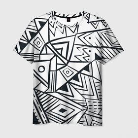 Мужская футболка 3D с принтом Boho Style 1 в Новосибирске, 100% полиэфир | прямой крой, круглый вырез горловины, длина до линии бедер | абстракция | арт | линии | рисунок | узор | фигуры | этника