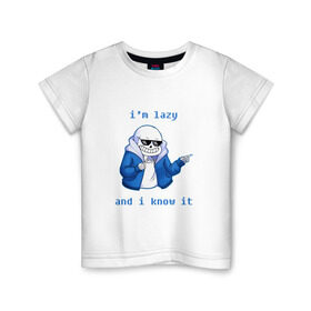 Детская футболка хлопок с принтом Sans в Новосибирске, 100% хлопок | круглый вырез горловины, полуприлегающий силуэт, длина до линии бедер | sans | андертейл | подземелье | санс