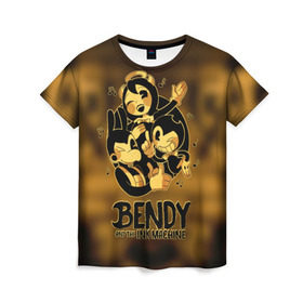 Женская футболка 3D с принтом Bendy and the ink machine (32) в Новосибирске, 100% полиэфир ( синтетическое хлопкоподобное полотно) | прямой крой, круглый вырез горловины, длина до линии бедер | bendy | bendy and the ink machine | game | horror | ink | machine | trend | video game | бенди | бэнди