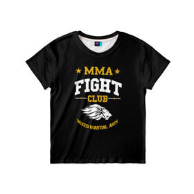 Детская футболка 3D с принтом MMA Fight Club в Новосибирске, 100% гипоаллергенный полиэфир | прямой крой, круглый вырез горловины, длина до линии бедер, чуть спущенное плечо, ткань немного тянется | ufc | бои | бои без правил | бойцы мма | мма | смешанные единоборства | юфс