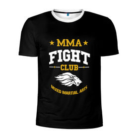 Мужская футболка 3D спортивная с принтом MMA Fight Club в Новосибирске, 100% полиэстер с улучшенными характеристиками | приталенный силуэт, круглая горловина, широкие плечи, сужается к линии бедра | ufc | бои | бои без правил | бойцы мма | мма | смешанные единоборства | юфс
