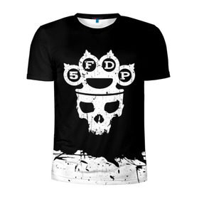 Мужская футболка 3D спортивная с принтом Five Finger Death Punch в Новосибирске, 100% полиэстер с улучшенными характеристиками | приталенный силуэт, круглая горловина, широкие плечи, сужается к линии бедра | 5fdp | alternative | ffdp | groove | metal | metall | rock | альтернатива | грув | группа | метал | рок | череп