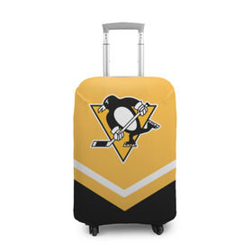 Чехол для чемодана 3D с принтом Pittsburgh Penguins (Форма 1) в Новосибирске, 86% полиэфир, 14% спандекс | двустороннее нанесение принта, прорези для ручек и колес | Тематика изображения на принте: питтсбург пингвинз
