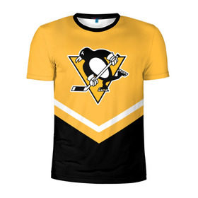 Мужская футболка 3D спортивная с принтом Pittsburgh Penguins (Форма 1) в Новосибирске, 100% полиэстер с улучшенными характеристиками | приталенный силуэт, круглая горловина, широкие плечи, сужается к линии бедра | питтсбург пингвинз