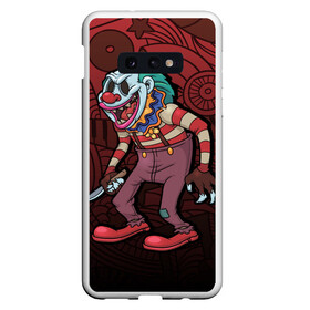 Чехол для Samsung S10E с принтом Злой клоун в Новосибирске, Силикон | Область печати: задняя сторона чехла, без боковых панелей | зло | смех | цирк