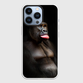 Чехол для iPhone 13 Pro с принтом Горилла в Новосибирске,  |  | горилла | животные | обезьяна | прикол | природа | смешно | юмор | язык