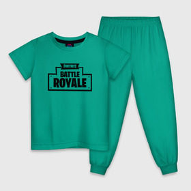Детская пижама хлопок с принтом Fortnite Battle Royale Logo в Новосибирске, 100% хлопок |  брюки и футболка прямого кроя, без карманов, на брюках мягкая резинка на поясе и по низу штанин
 | 