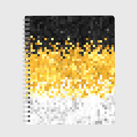 Тетрадь с принтом 1858 Имперский флаг пикселами в Новосибирске, 100% бумага | 48 листов, плотность листов — 60 г/м2, плотность картонной обложки — 250 г/м2. Листы скреплены сбоку удобной пружинной спиралью. Уголки страниц и обложки скругленные. Цвет линий — светло-серый
 | Тематика изображения на принте: camouflage fabric suprime military | военный триколор россии | камуфляж имперский флаг россии | камуфляжный | текстура вежливых | черно желто белый