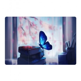Магнитный плакат 3Х2 с принтом Волшебная бабочка в Новосибирске, Полимерный материал с магнитным слоем | 6 деталей размером 9*9 см | Тематика изображения на принте: бабочка | волшебная бабочка | голубая бабочка | книги | насекомая | насекомое | пыльца | синея бабочка