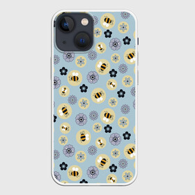 Чехол для iPhone 13 mini с принтом Пчелки в Новосибирске,  |  | пчелки | пчелы | цветы