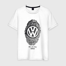 Мужская футболка хлопок с принтом Volkswagen it`s in my DNA в Новосибирске, 100% хлопок | прямой крой, круглый вырез горловины, длина до линии бедер, слегка спущенное плечо. | crossover | golf | jetta | polo | sport | volkswagen | авто | автомобиль | вольксваген | жук | знак | лого | машина | седан | символ | спорт | тачка | фолькс ваген | фольксваген | хэтчбек | эмблема