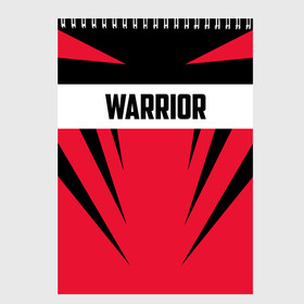 Скетчбук с принтом Warrior в Новосибирске, 100% бумага
 | 48 листов, плотность листов — 100 г/м2, плотность картонной обложки — 250 г/м2. Листы скреплены сверху удобной пружинной спиралью | warrior | воин | спортсмен