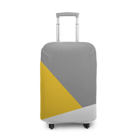 Чехол для чемодана 3D с принтом Серый, желтый, белый-идеальное сочетание! в Новосибирске, 86% полиэфир, 14% спандекс | двустороннее нанесение принта, прорези для ручек и колес | 