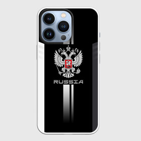 Чехол для iPhone 13 Pro с принтом Russia в Новосибирске,  |  | Тематика изображения на принте: ru | rus | герб | двуглавый | знак | империя | надпись | орел | патриот | российская | российский | россия | русич | русская | русский | русь | рф | символ | страна | федерация | флаг | флага | цвета