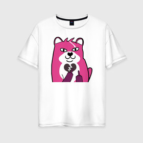 Женская футболка хлопок Oversize с принтом Fortnite Bear в Новосибирске, 100% хлопок | свободный крой, круглый ворот, спущенный рукав, длина до линии бедер
 | battle royale | fortnite | lama | батл рояль | лама | медведь | фортнайт