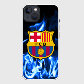 Чехол для iPhone 13 с принтом BARCELONA в Новосибирске,  |  | barcelona | fc | football | footer | soccer | socker | sport | барселона | огонь | пламя | спорт | футбол | футбольный клуб