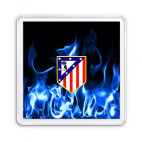 Магнит 55*55 с принтом ATLETICO MADRID в Новосибирске, Пластик | Размер: 65*65 мм; Размер печати: 55*55 мм | Тематика изображения на принте: атлетико мадрид | эмблема