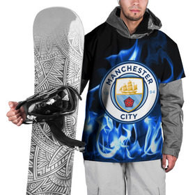 Накидка на куртку 3D с принтом MANCHESTER CITY в Новосибирске, 100% полиэстер |  | fc | football | footer | manchester city | soccer | socker | sport | огонь | пламя | спорт | футбол | футбольный клуб