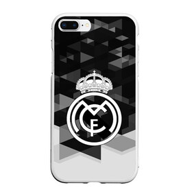 Чехол для iPhone 7Plus/8 Plus матовый с принтом FC Real Madrid sport geometry в Новосибирске, Силикон | Область печати: задняя сторона чехла, без боковых панелей | Тематика изображения на принте: abstraction | championship | fc | football | footer | polygon | real madrid | soccer | socker | sport | абстракция | одежда | спорт | спортивный | униформа | футбол | футбольный клуб | чемпионат