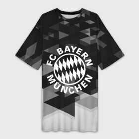 Платье-футболка 3D с принтом Bayern Munchen Geometry Sport в Новосибирске,  |  | abstraction | bayern munchen | championship | fc | football | footer | polygon | soccer | socker | sport | абстракция | одежда | спорт | спортивный | униформа | футбол | футбольный клуб | чемпионат