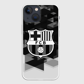 Чехол для iPhone 13 mini с принтом FC Barcelona sport geometry в Новосибирске,  |  | abstraction | barcelona | championship | fc | football | footer | polygon | soccer | socker | sport | абстракция | одежда | спорт | спортивный | униформа | футбол | футбольный клуб | чемпионат