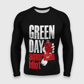 Мужской рашгард 3D с принтом Green Day American Idiot в Новосибирске,  |  | green day | punk rock | билли джо армстронг | панк рок