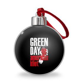 Ёлочный шар с принтом Green Day American Idiot в Новосибирске, Пластик | Диаметр: 77 мм | green day | punk rock | билли джо армстронг | панк рок