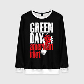 Женский свитшот 3D с принтом Green Day American Idiot в Новосибирске, 100% полиэстер с мягким внутренним слоем | круглый вырез горловины, мягкая резинка на манжетах и поясе, свободная посадка по фигуре | green day | punk rock | билли джо армстронг | панк рок