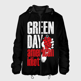 Мужская куртка 3D с принтом Green Day American Idiot в Новосибирске, ткань верха — 100% полиэстер, подклад — флис | прямой крой, подол и капюшон оформлены резинкой с фиксаторами, два кармана без застежек по бокам, один большой потайной карман на груди. Карман на груди застегивается на липучку | green day | punk rock | билли джо армстронг | панк рок