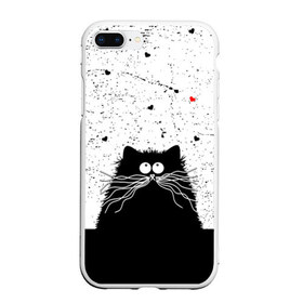 Чехол для iPhone 7Plus/8 Plus матовый с принтом Котик в Новосибирске, Силикон | Область печати: задняя сторона чехла, без боковых панелей | cats | kitty | кот | котик | сердечки cat | сердце