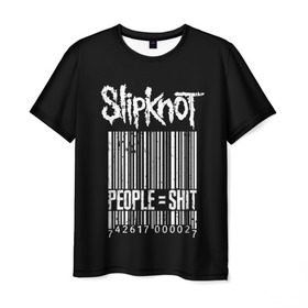 Мужская футболка 3D с принтом Slipknot People в Новосибирске, 100% полиэфир | прямой крой, круглый вырез горловины, длина до линии бедер | Тематика изображения на принте: alternative | iowa | metal | nu | slipknot | slipnot | taylor | метал | слипкнот | слипнот