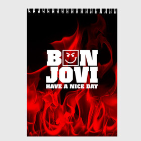 Скетчбук с принтом BON JOVI в Новосибирске, 100% бумага
 | 48 листов, плотность листов — 100 г/м2, плотность картонной обложки — 250 г/м2. Листы скреплены сверху удобной пружинной спиралью | bon jovi | альтернативный хип хоп | группа | инди поп | музыка | музыкальное произведение | ноты | регги | рок | синти поп