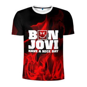 Мужская футболка 3D спортивная с принтом BON JOVI в Новосибирске, 100% полиэстер с улучшенными характеристиками | приталенный силуэт, круглая горловина, широкие плечи, сужается к линии бедра | bon jovi | альтернативный хип хоп | группа | инди поп | музыка | музыкальное произведение | ноты | регги | рок | синти поп