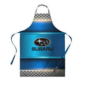 Фартук 3D с принтом SUBARU sport collection в Новосибирске, 100% полиэстер | общий размер — 65 х 85 см, ширина нагрудника — 26 см, горловина — 53 см, длина завязок — 54 см, общий обхват в поясе — 173 см. Принт на завязках и на горловине наносится с двух сторон, на основной части фартука — только с внешней стороны | auto | automobile | car | carbon | machine | motor | motor car | sport car | subaru | автомашина | бренд | легковой автомобиль | марка | спортивный автомобиль | тачка