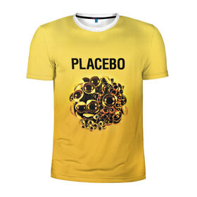 Мужская футболка 3D спортивная с принтом Placebo в Новосибирске, 100% полиэстер с улучшенными характеристиками | приталенный силуэт, круглая горловина, широкие плечи, сужается к линии бедра | Тематика изображения на принте: placebo | альтернативный | инди | индирок | плацебо | рок