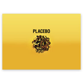 Поздравительная открытка с принтом Placebo в Новосибирске, 100% бумага | плотность бумаги 280 г/м2, матовая, на обратной стороне линовка и место для марки
 | placebo | альтернативный | инди | индирок | плацебо | рок