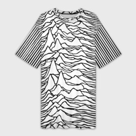 Платье-футболка 3D с принтом White в Новосибирске,  |  | ian curtis | joy division | rock | unknown pleasures | иэн кёртис | рок